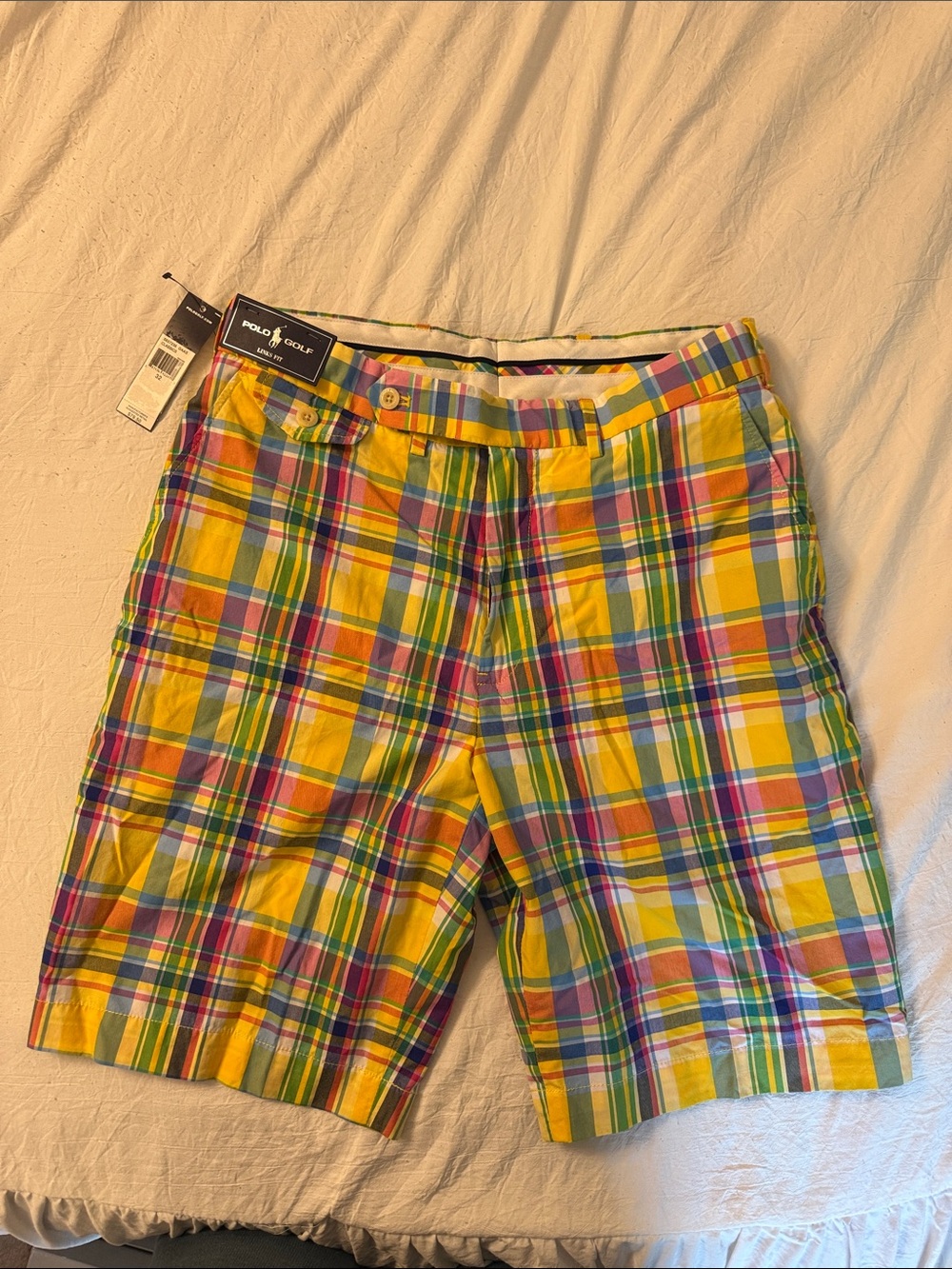 Polo by Ralph Lauren Yellow Multi-Plaid Cotton Shorts